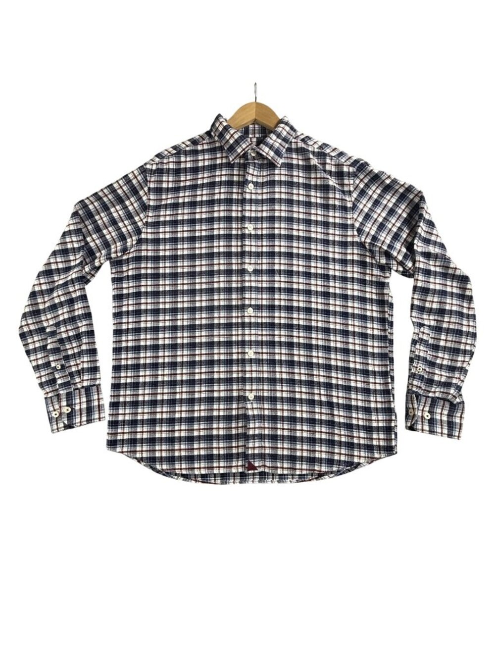 UNTUCKit Shirt Mens Large Blue Plaid Flannel Button Down Long Sleeve Kaessler